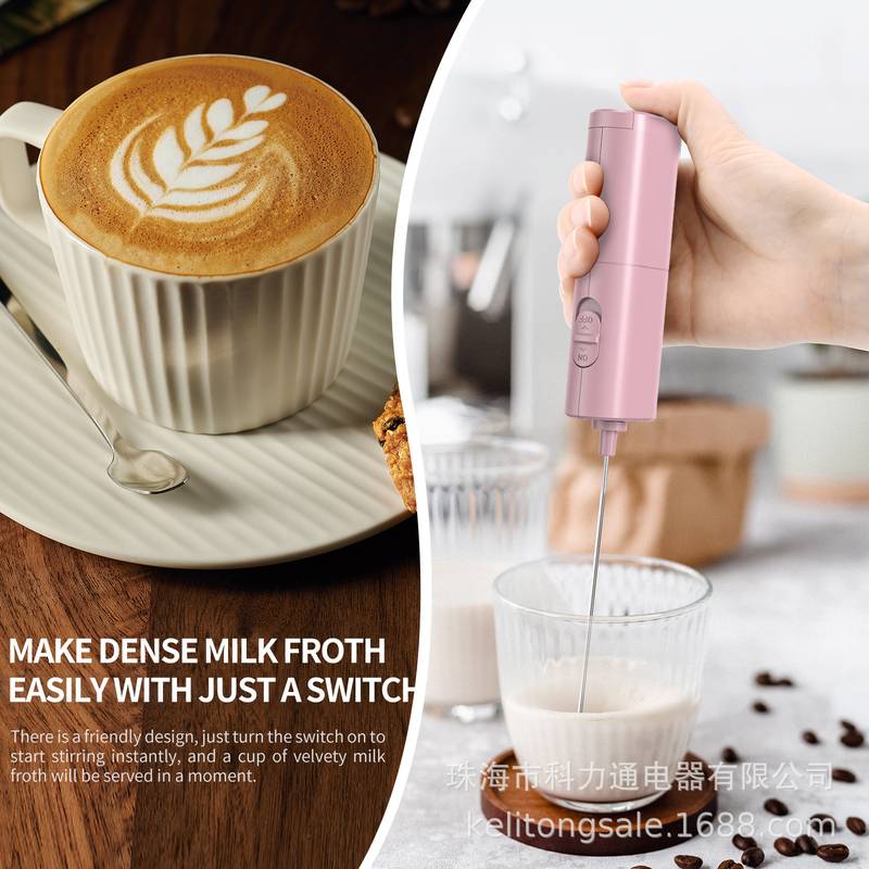 跨境火爆款可爱便携省力打发电动器自动手持式奶打搅拌器泡咖啡
