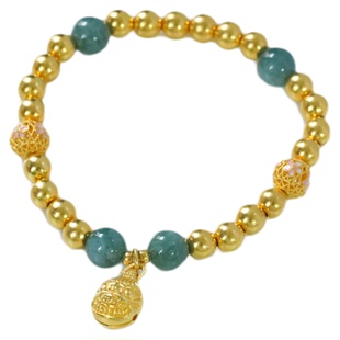 金包银圆珠手链吞金兽diy手串女珍珠混搭时尚简约送女友节日礼物