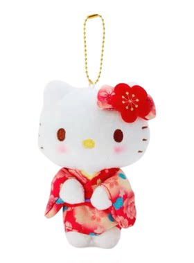 现货日本正版 三丽鸥抹茶和服 hellokitty美乐蒂毛绒包包挂件玩偶