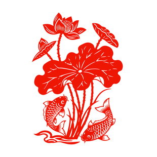 荷花玻璃贴纸鱼窗花年年有余静电贴纸玻璃门窗户装饰2026春节水贴