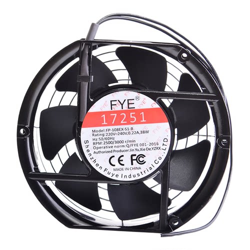 FYE全新7叶17250耐高温FP-108EX-SI-B散热风扇滚珠纯铜线220V