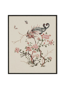 蜡笔派复古重工刺绣挂画装饰画