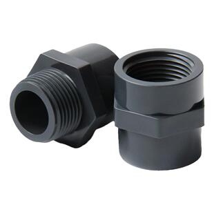 PVC内丝直接外牙接头外丝直通内牙鱼缸水管配件UPVC化工级给水管