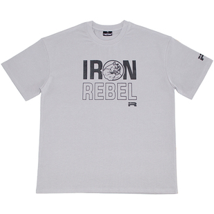 IR犀牛宽松T恤男五分袖健身大码纯棉透气力量举训练短袖运动半袖
