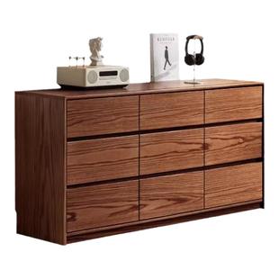 纯实木橡木卧室斗柜梳妆台电脑桌一体L型转角化妆台日式原木化妆