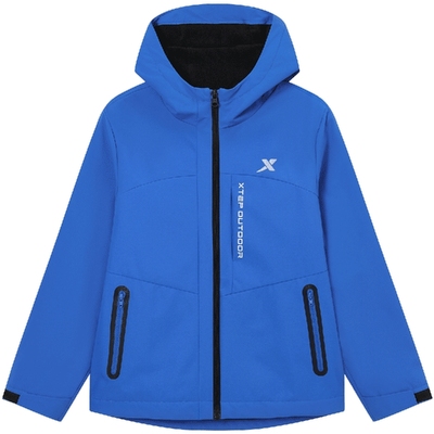 小彩壳|特步童装儿童外套男童冬季户外防风加厚款摇粒绒加绒上衣