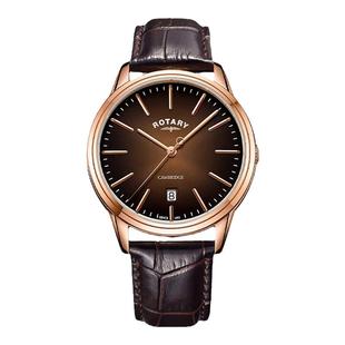 英国ROTARY劳特莱男士休闲石英手表日历表盘送男友送男友新年礼物