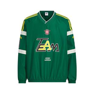 Adidas阿迪达斯三叶草男装2025冬季新款WOVEN PL长袖套头衫KC0113