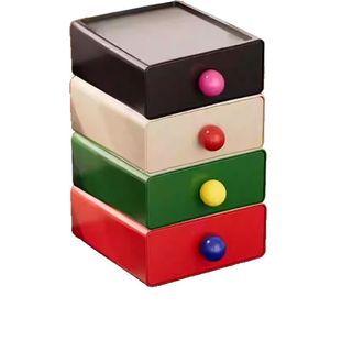 多巴胺新款桌面收纳盒抽屉式杂物化妆品零食网感整理盒玄关置物架