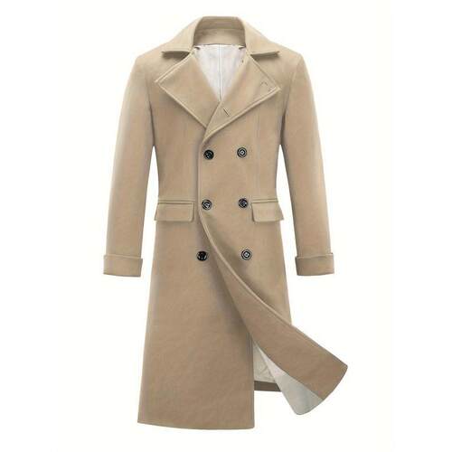 O 21501 Fashion Solid Color Lapel Long Sleeve Coat 纯色翻领