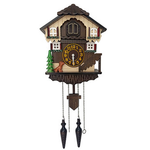 德国黑森林咕咕钟欧式田园儿童房布谷鸟挂钟创意整点音乐报时钟表