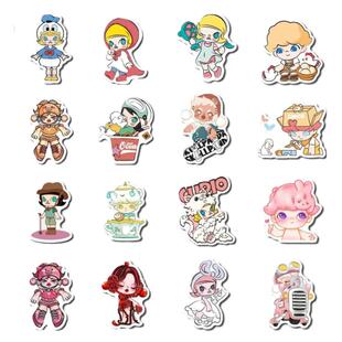 54张卡通泡泡玛特Molly贴纸二次元可爱茉莉手账本笔记本装饰贴画