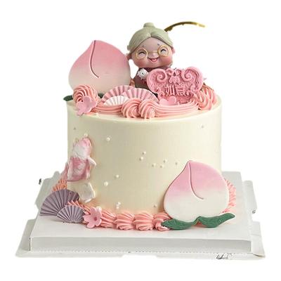 新中式长辈祝寿蛋糕装饰爷爷奶奶