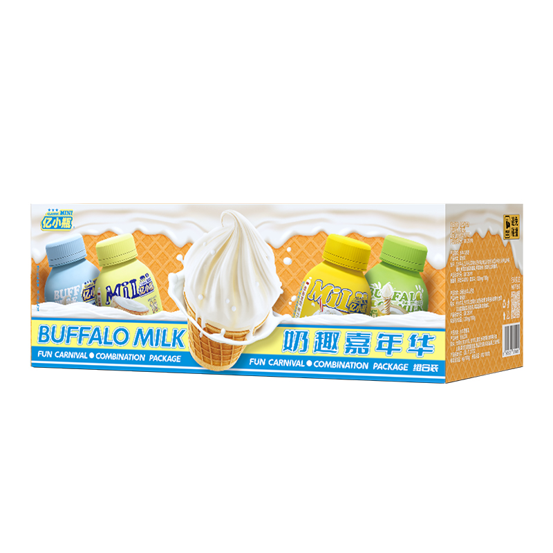 亿小瓶奶趣嘉年华125ml*8瓶水牛纯牛奶高钙厚椰乳儿童早餐奶组合