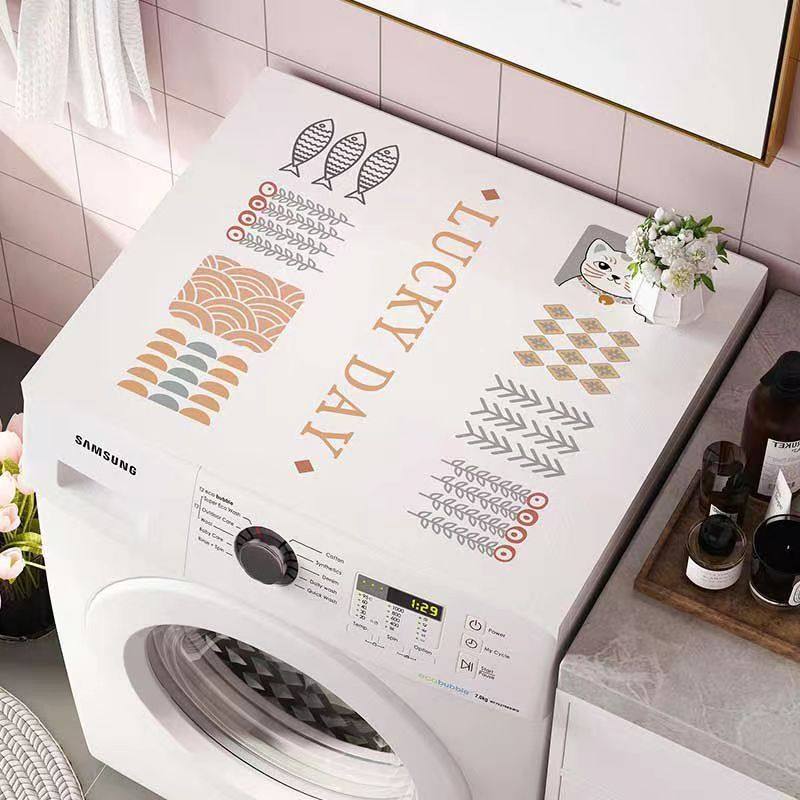 可爱卡通动漫滚筒式洗衣机垫盖不防尘移位垫布批发双面防水布