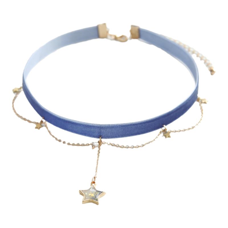 爱丽丝梦幻星空~唯美气质丝绒流苏颈链少女心项圈锁骨链女choker