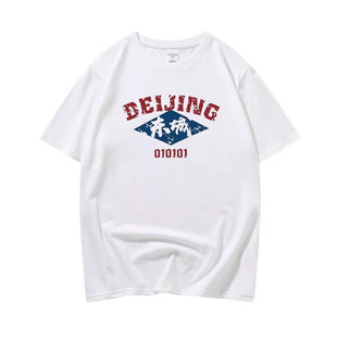 定制趣味北京老城区海淀 朝阳东城区印花短袖创意文化纪念运动t恤
