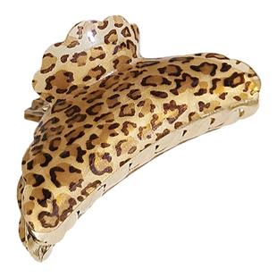 豹纹抓夹女夏季发量多小号中号大号气质发夹高马尾发饰精致鲨鱼夹