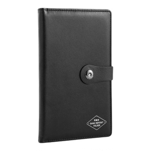 得力票据收集册名片收纳册皮质小巧简约时尚高档名片册商务办公中长款票据收纳册内侧开口票据册商务办公用品