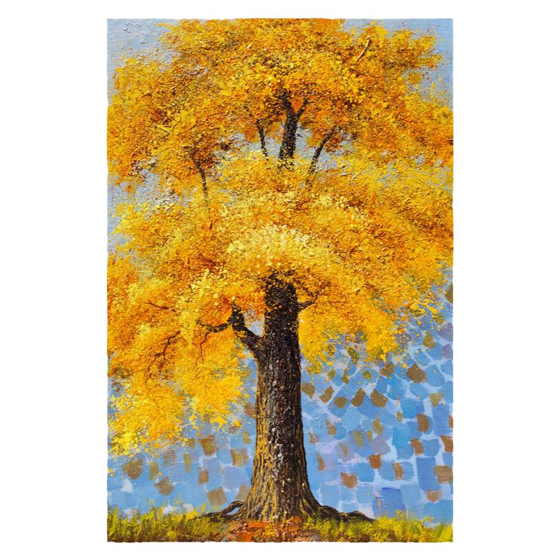 发财树玄关现代简约是装饰画油画
