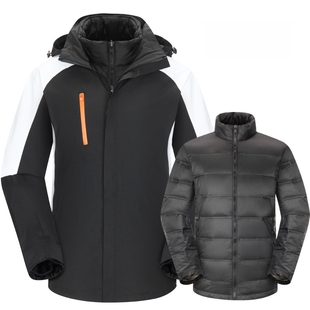 台州户外三合一两件套羽绒内胆冲锋衣男女通用加厚情侣高端工作服