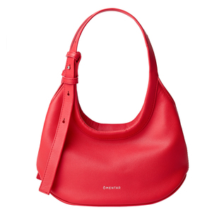 OMENTAR牛皮欧蒙特真皮木马包女小众秋季腋下单肩斜挎月牙可颂包