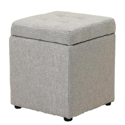 可储物换鞋凳实木框架高弹坐垫