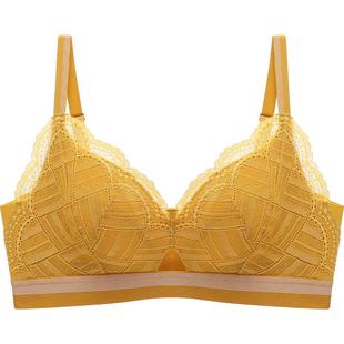 茜施尔无钢圈内衣女薄款法式蕾丝三角杯小胸聚拢收副乳调整型文胸