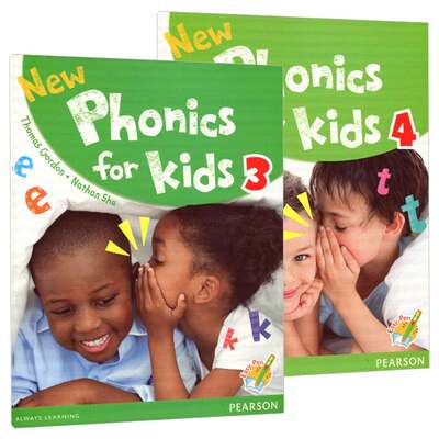 香港朗文幼儿英语自然拼读教材2册 英文原版 New Phonics for kids 3-4级别 学生用书 培生分级阅读 亲子幼儿中班教材 英文版书籍