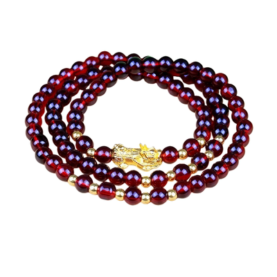 礼品仿黑曜石貔貅红绳手链