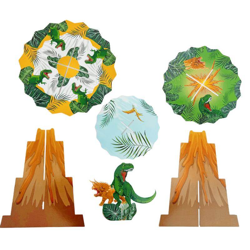 跨境新款小恐龙主题蛋糕装饰派对套装道具摆件儿童布置聚会