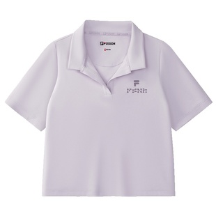 FILA FUSION斐乐潮牌女子针织短袖POLO衫2025秋新款时尚休闲上衣