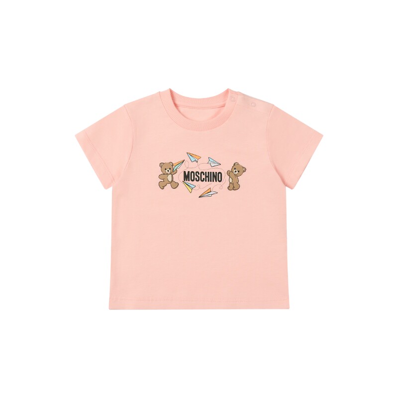 Moschino/莫斯奇诺26早春婴童童趣泰迪熊印花T恤