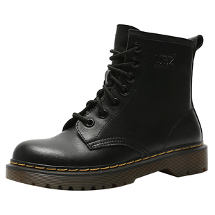 UBZ 防水马丁靴女2026新款春秋单靴英伦风厚底真皮短靴百搭中筒靴