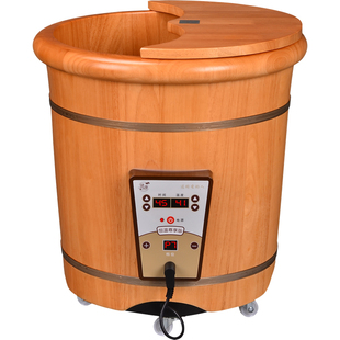 木风泡脚桶木桶加热恒温过小腿按摩足浴洗脚木盆家用全自动木质盆