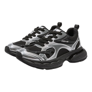 it izzue鞋子男鞋2025新款秋季黑武士老爹鞋潮流厚底增高跑步鞋潮