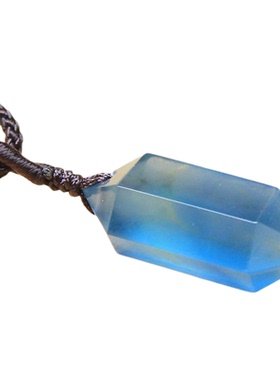 如鸿天然萤石六棱柱吊坠男女款