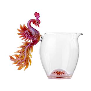 井世堂高颜值手工凤凰侧把公道杯玻璃高档功夫茶水分茶器高端茶海