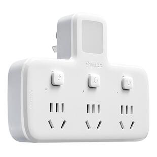 公牛插座带小夜灯一体多功能台灯床头灯卧室睡眠人体感应灯转换器