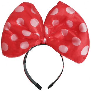 粉色大蝴蝶结发箍超大夸张女童头箍红色波点创意头饰亮片儿童发卡