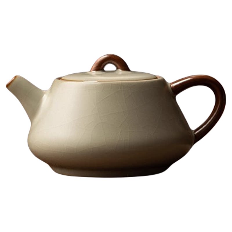 米黄汝窑石瓢壶陶瓷小茶壶家用