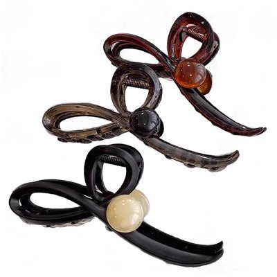 高级感美拉德抓夹大号女