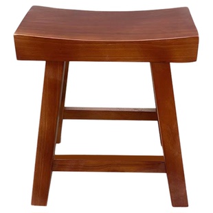 老榆木板凳家用实木元宝凳马鞍凳换鞋凳简约民宿餐饮凹面凳子定制