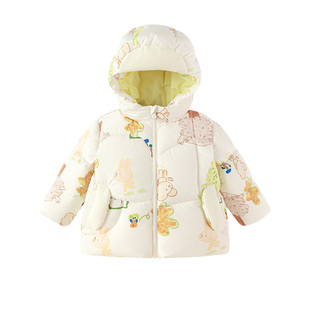 巴拉巴拉婴儿羽绒服男童女童宝宝加厚鹅绒外套儿童2025冬季新款小