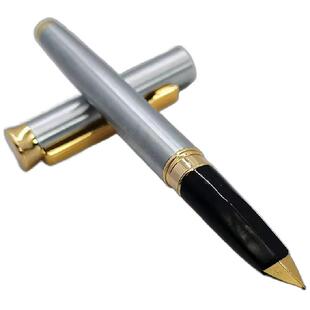 老钢笔原厂永生765铱金笔全钢金夹中细罕见鸭嘴尖收藏90年代包邮