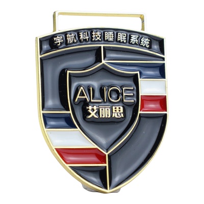 喜匠锌合金盾形电镀标牌定制