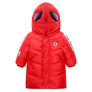 胖胖象儿童眼镜羽绒服洋气中长款童装保暖连帽开春男女童休闲外套