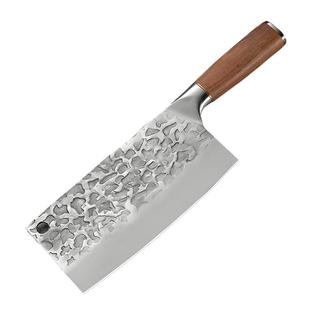 楚家刀手工锻打菜刀炮弹钢砍切两用金门厨师切片斩鸡鸭鹅厨刀