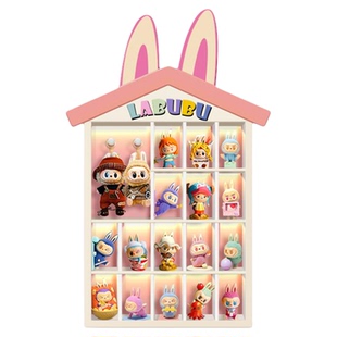 客厅装饰画挂画泡泡玛特展示盒盲盒收纳展示架房子形手办展示柜子
