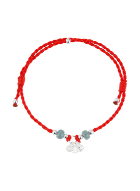 钱如意S925银吊坠红绳手绳手链女